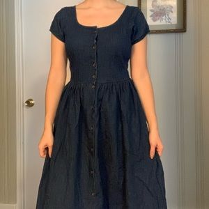 Misty Lane Vintage Denim Button Up Short-Sleeve Dress